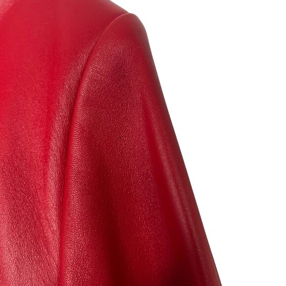 St. John Sport Red Leather Jacket Blazer Grommet Detailing Size Large - Picture 12 of 15